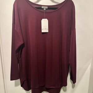 Wonderly Maroon Long Sleeve XXL Top